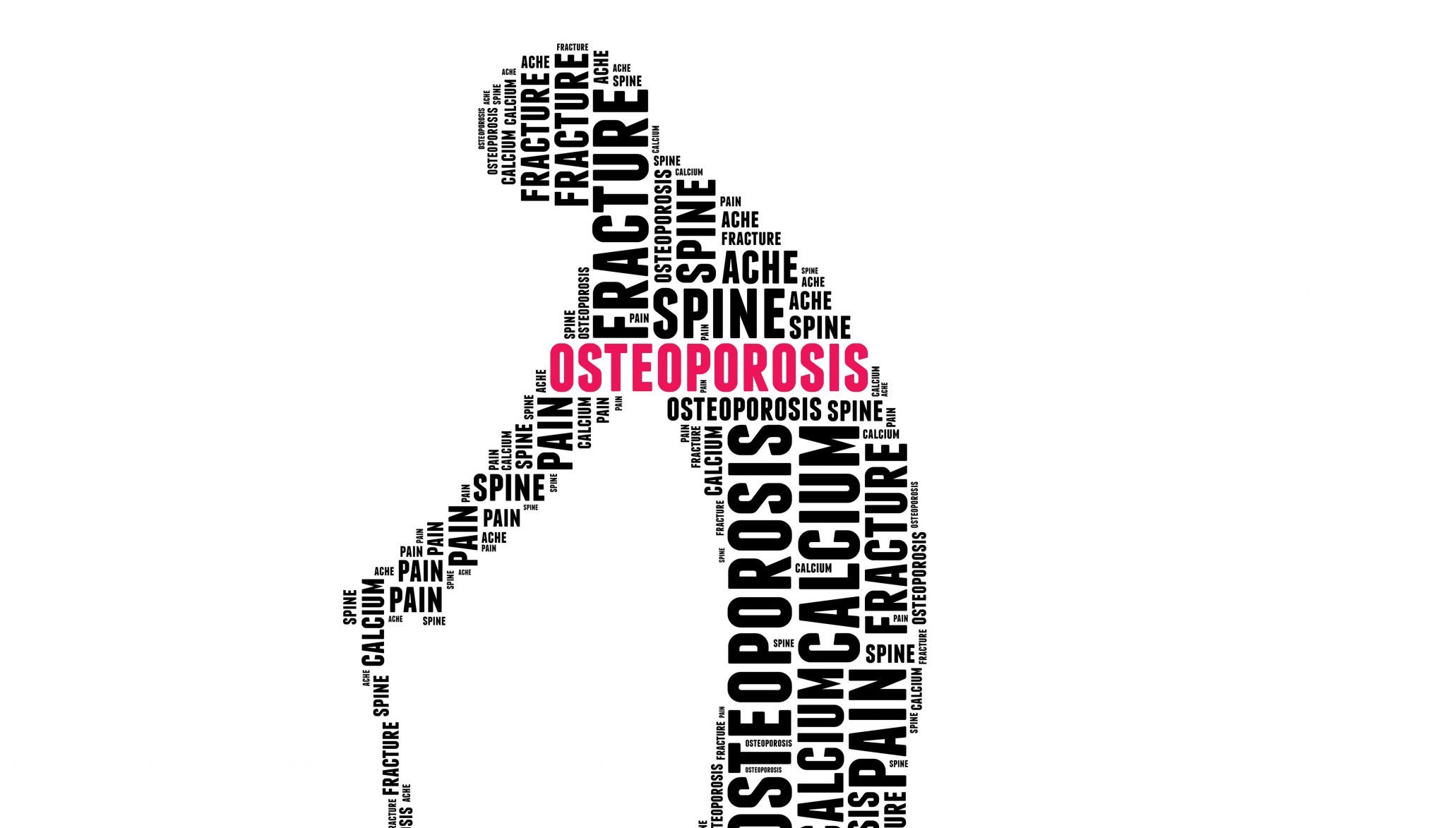 Recomendaciones de ejercicio físico y de nutrición con la palabra de osteoporosis